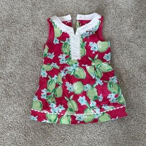 Floral Pink and Green Sleeveless Dress